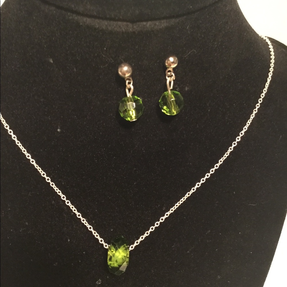 Silver Necklace and Earring Set